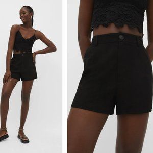 Stradivarius Black Linen dress shorts NWT